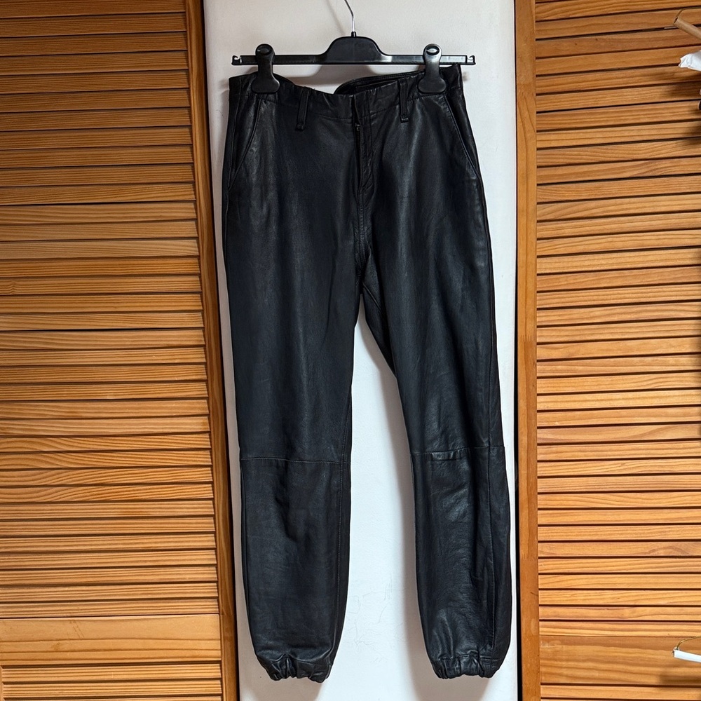 Rag and Bone Black Leather Pants Joggers